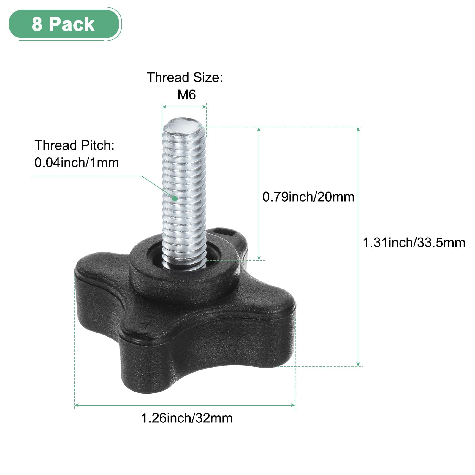 M METERXITY 8-Pack Star Clamping Knobs - Image 3