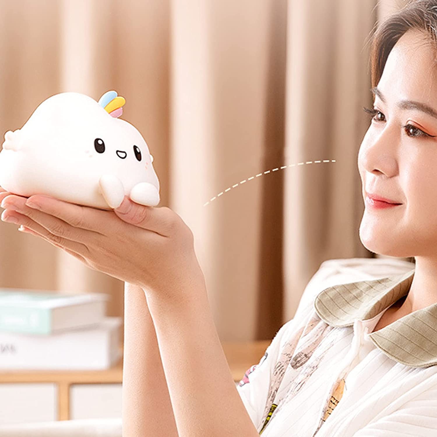 NC Cloud LED Night Light for Kids Soft Silicone Light for Nursery Bedroom Colorful Sleep Light Lamp for Children Bedroom