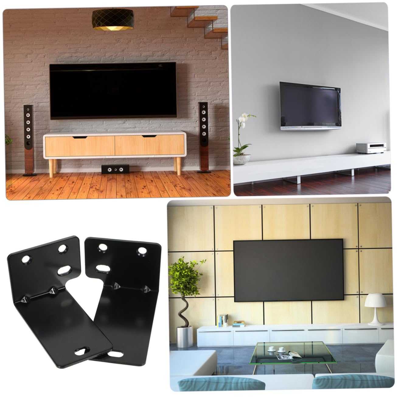Gatuida Supporto da Parete per Soundbar in Metallo Nero, Stabile