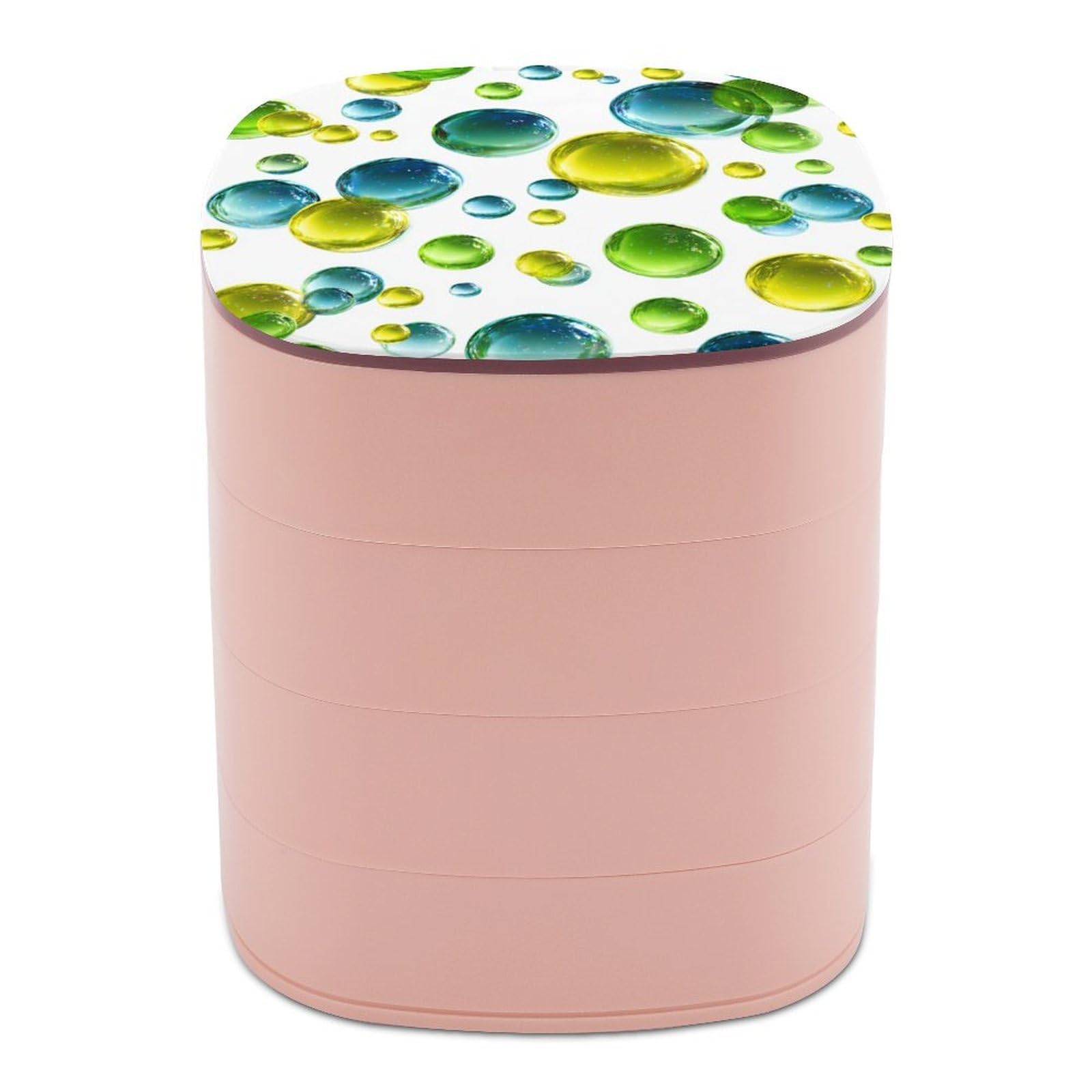 Jubonexis Green Blue Yellow Bubbles Jewelry Boxes for Women, Earring Holder Organizer Rotating Jewelry Organizer for Necklaces Bracelets Ring