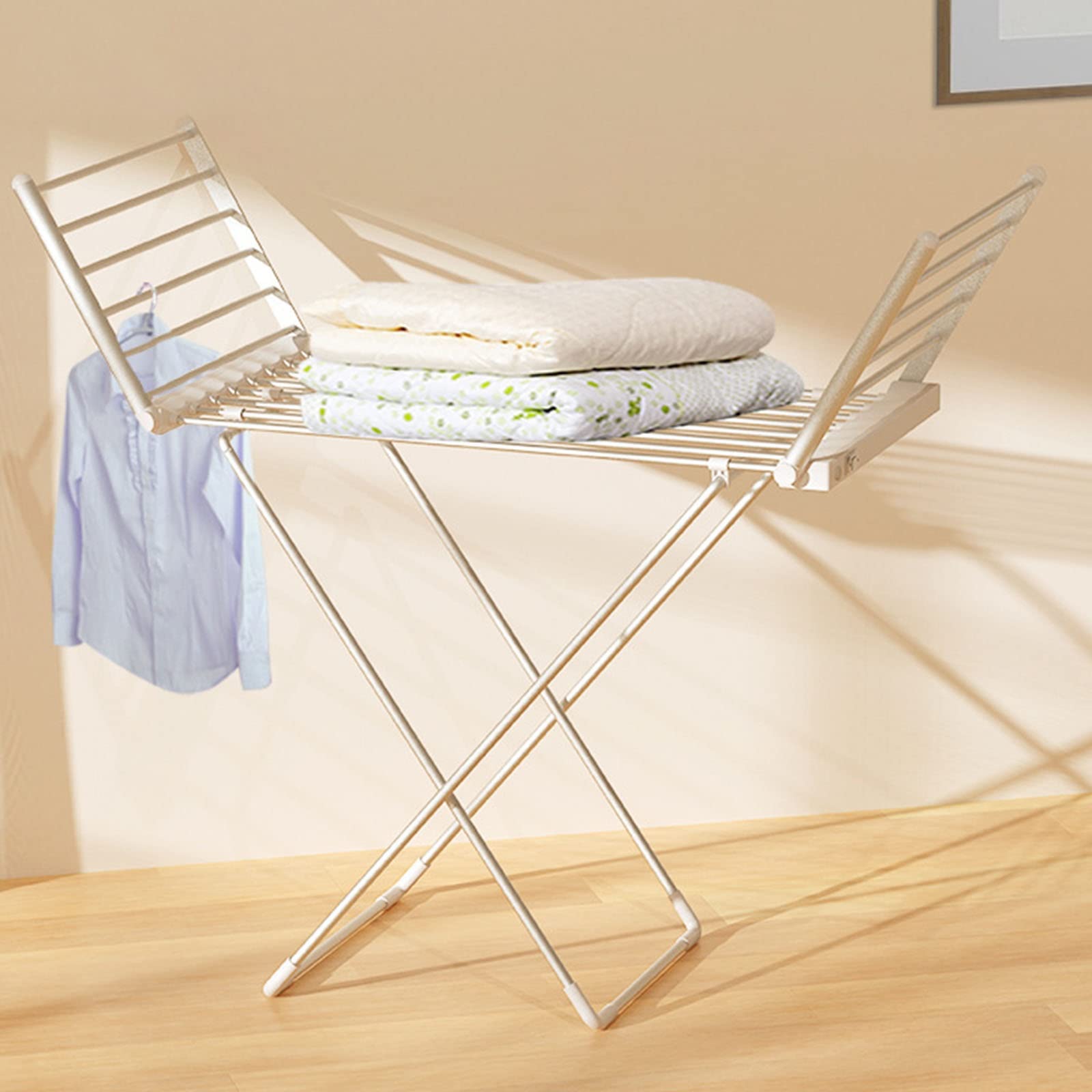 Stendibiancheria Riscaldato Elettrico 230W, Asciugatrice Riscaldata Elettrica Pieghevole, Scaldasalviette Pieghevole Portatile Stendino Stendibiancheria Riscaldamento Stabile