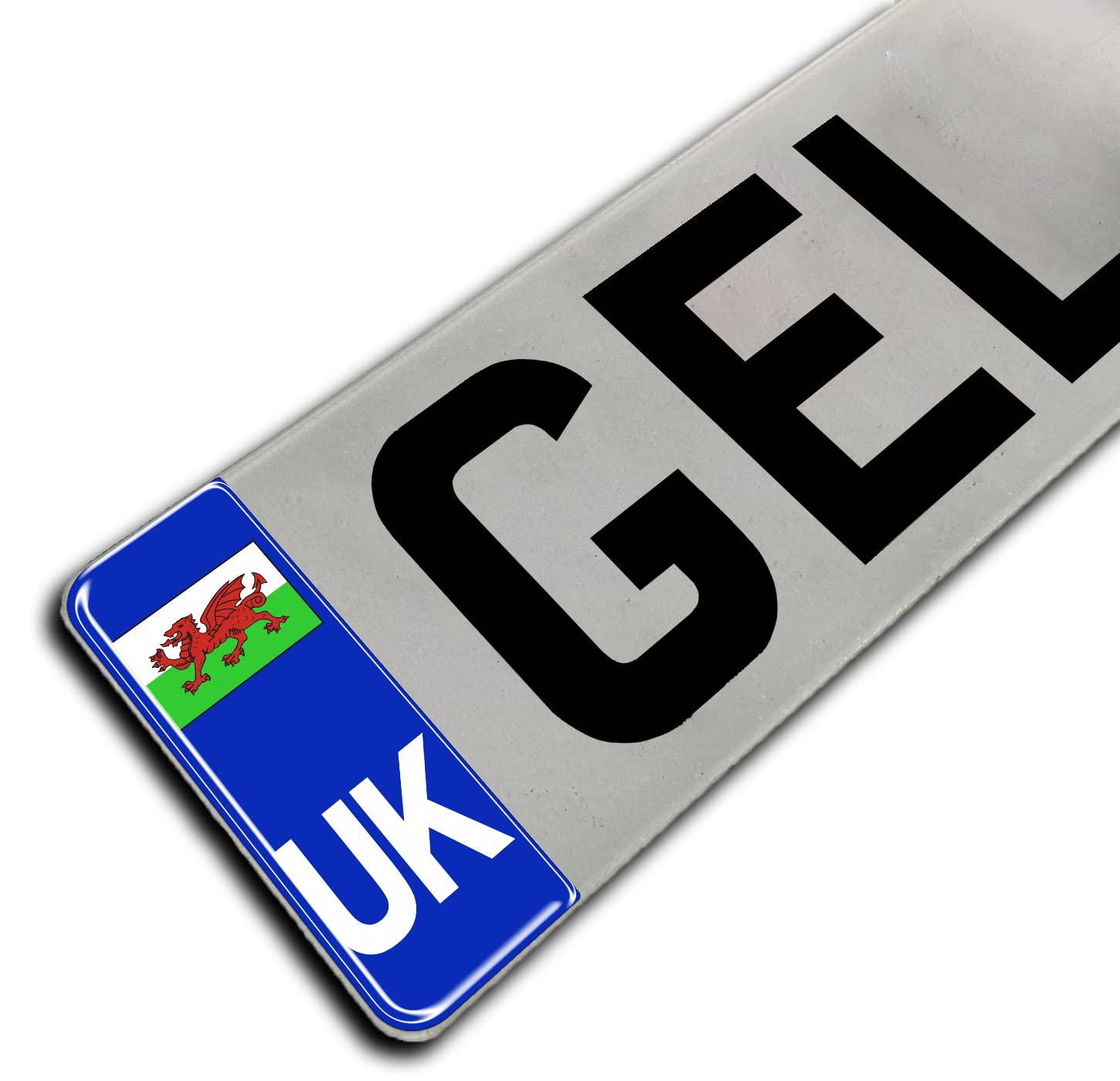 Gelz Red Domed Wales Flag Uk Vehicle Number Plate Stickers - 39Mm