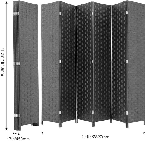 Miniatura 7 de Divisores de habitación y pantallas de privacidad plegables, 6 paneles de 6 pies, divisor de separación de habitación portátil plegable de 6 pies,