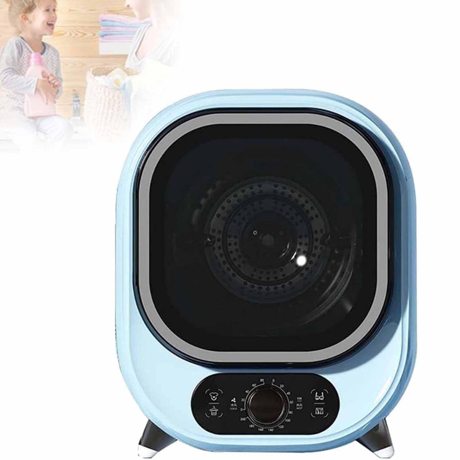 Kleiner Wäschetrockner,Tragbarer Freistehender Tischtrockner,Mit Edelstahlwanne,Doppelter Temperaturgesteuerter Sonde,Innenvolumen des Fasses:0,8Kg Für Wohnung,Zuhause,Wohnheim,Blue