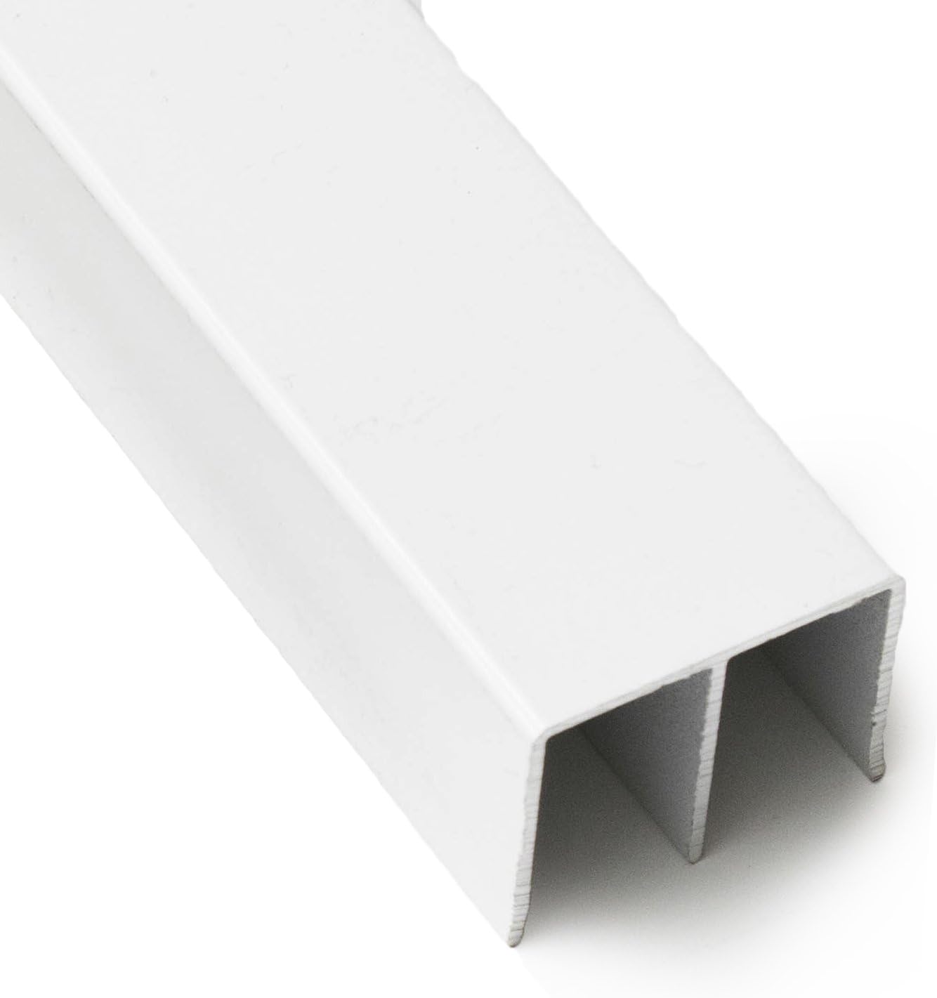 Top Double Channel Track for Bypass & French Sliding Screen Doors - Replacement Sliding Screen Door Upper Tracking System Hardware - White Aluminum Track - 1-1/2” Wide 1” Deep - 72 in, 1 Piece