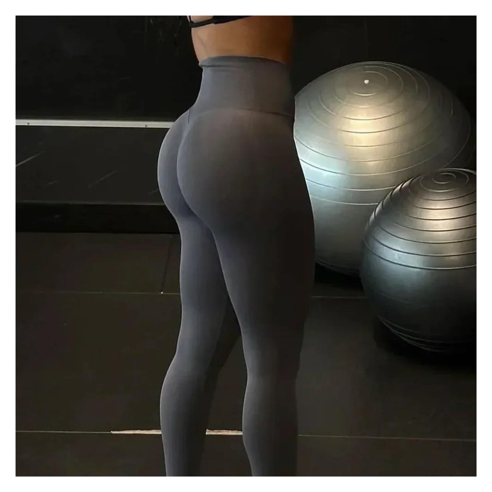 Leggings Donna Vita Yoga Legging Senza Cuciture Scrunch Bum Leggings da Palestra Allenamento Calzamaglia Sportiva Pantaloni Elasticizzati(Green,S)