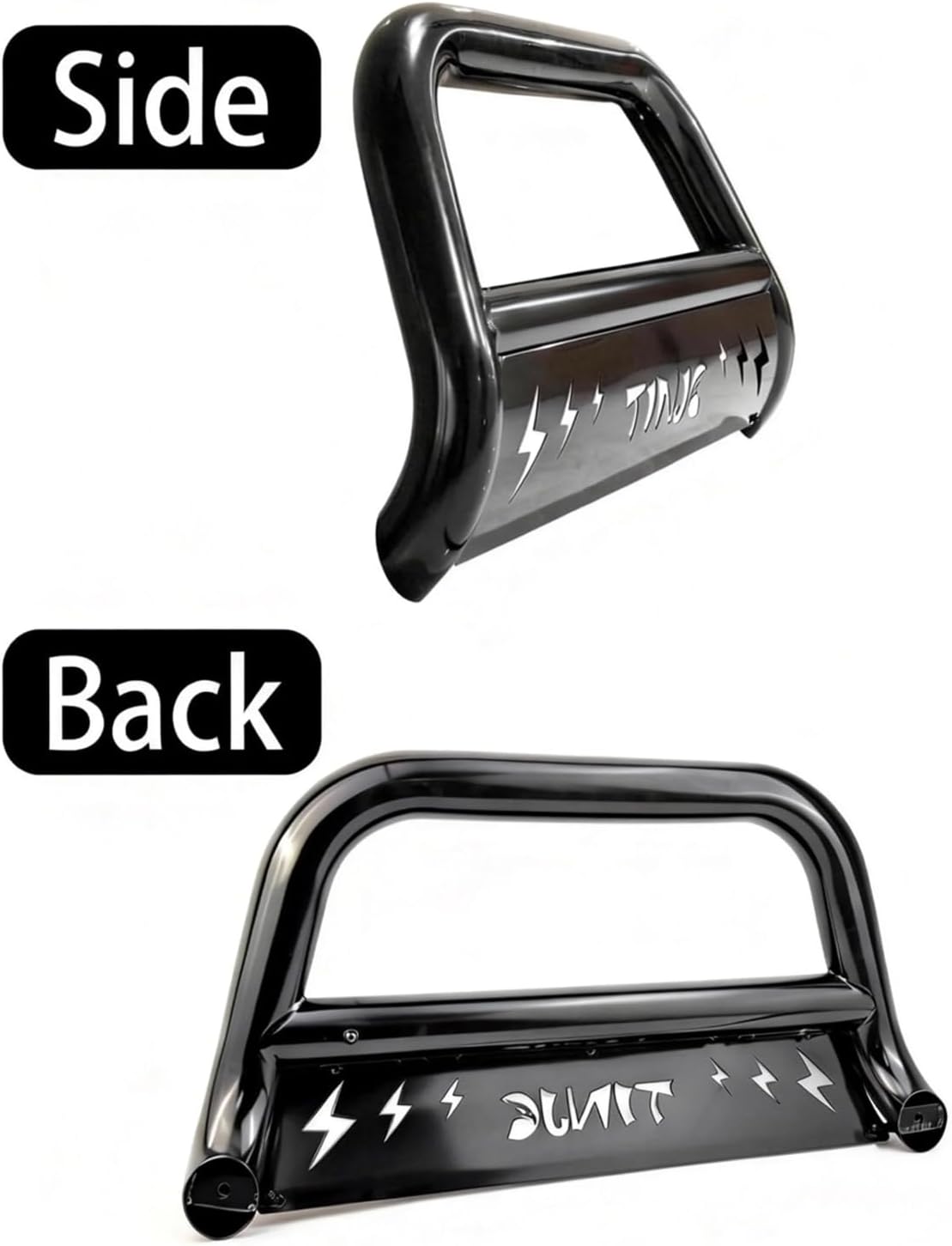 Bull Bar Front Bumper Grille Guard fit for 2004-2025 Ford F150, 2003-2017 Ford Expedition, 2022 2023 2024 2025 Ford F150 Lightning EV, 3" Bull Bar Grille Carbon Steel with Skid Plate, Black