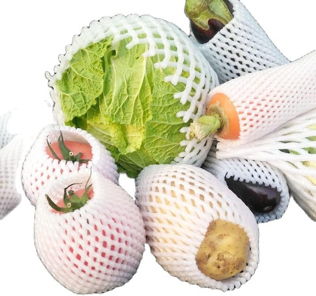 Net Bag， Bubble Sleeve, Fruit Protection Bags， 10pcs Fruit Mesh Bags, Foam Net Sleeve Pocket Shockproof Protection Transport Packing(17X7cm)