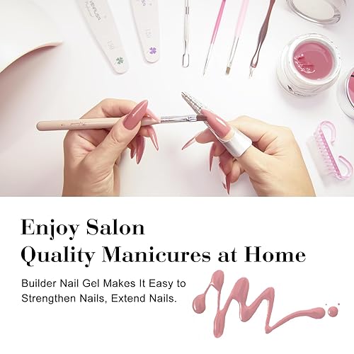 Miniatura 3 de Venalisa Builder - Gel de uñas de 1.7 fl oz, gel duro rosa nude para extensión de uñas, manicura de poligel