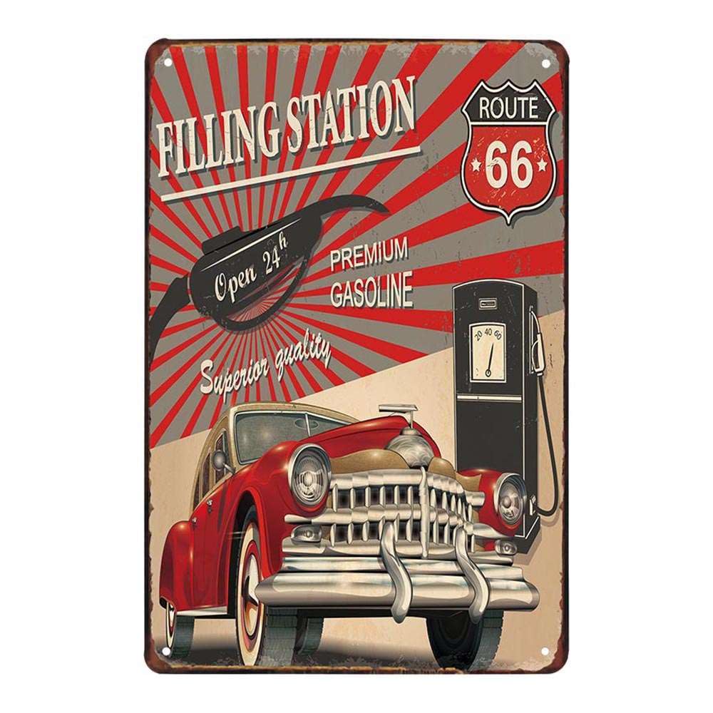 Auto Repair Garage Metal Tin Sign Retro Vintage Plaque Set of 4