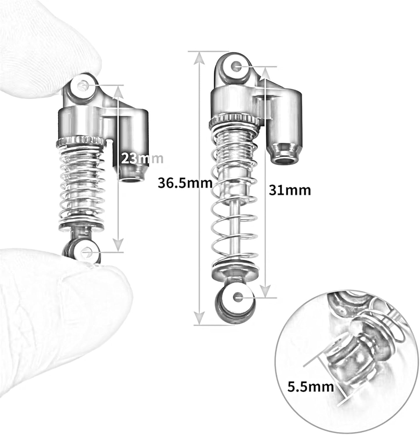 RCカーダンパー Compatible With Axial For SCX24 1/24 RC クローラー カー トラック アップ