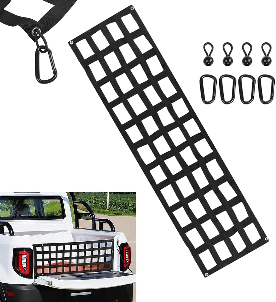 Heavy Duty Tailgate Net, Tailgate Net For Pickup Truck Bed, 60'' X 18'' Cargo Netting For Full-size/medium-duty Trucks For Chevrolet For Silverado, For Ford F-150, For GMC, For Dodge For Ram