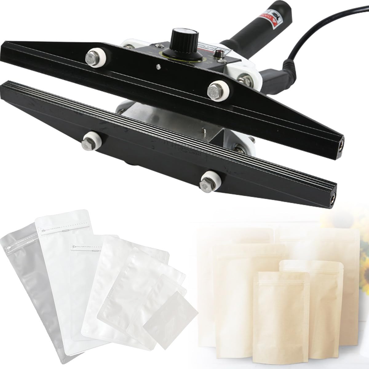 IUokLU Portable Crimp Heat Sealer,Hand Held Crimp Sealer, Portable Hand Crimper Sealer,Heat Seal Bag Sealer Sealing Machine,Crimp Heat Sealer-300mm