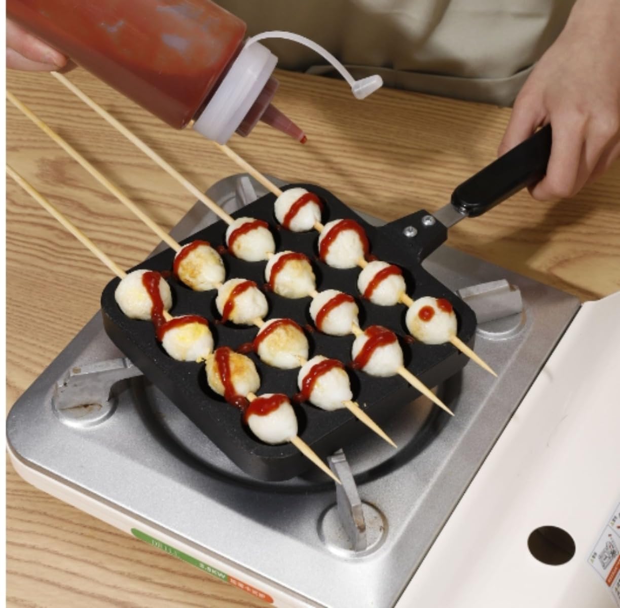 【ガスホース付き！】たこ焼き器 20穴 ガス式 ホース付き Amazon | ChoyClit たこ焼き器、鋳鉄、ガス、直火、キャンプに最適