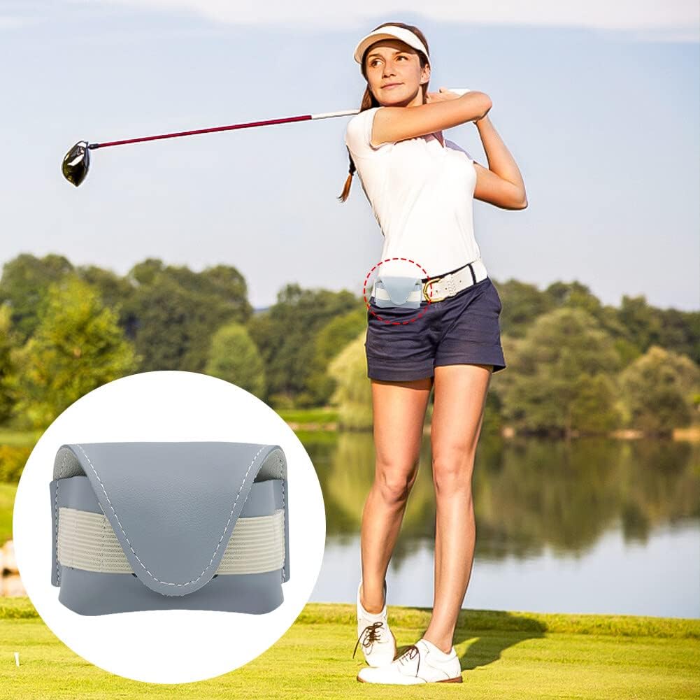 Golf Ball Waist Bag Golf Ball Portable Leather Holder Golf Ball Carrying Bag Hold 2 Golf Balls Storage Bag Sports Belt Waist Lightweight Sack Collector for Golf Balls (Black)
