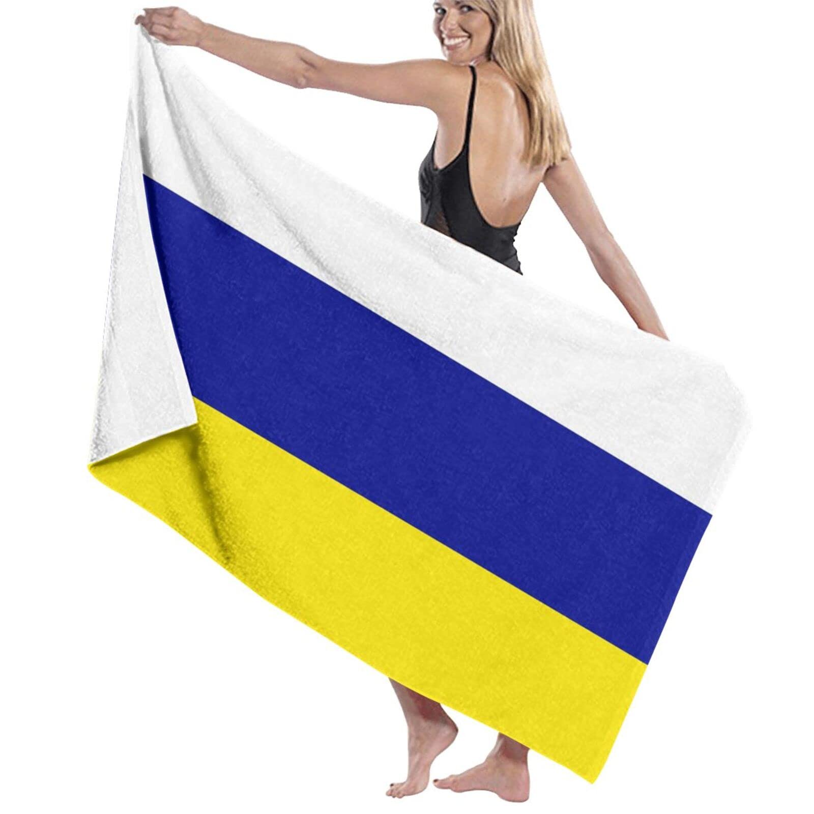Iubbki As Pic 80X130cm Bath Towel Large Soft Lightweight Bath,Leeds United Tricolour,Beach Towel For Family Hotel Travel Swimming Sports