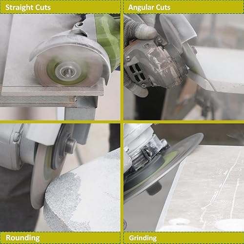 Miniatura 3 de Hoja de sierra para azulejos de diamante, disco de molienda de corte de 4 pulgadas (4.134 in), diseño hexagonal para porcelana, cerámica, mármol,