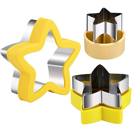 Star Cookie Cutters, Stainless Steel Star Shapes Baking Vegetable Shape Cutters, Mini & Medium & Large Star Cookie Cutters, Five-pointed Star Biscuit Molds，Vegetable Cutters Shapes Set for Kids Baking