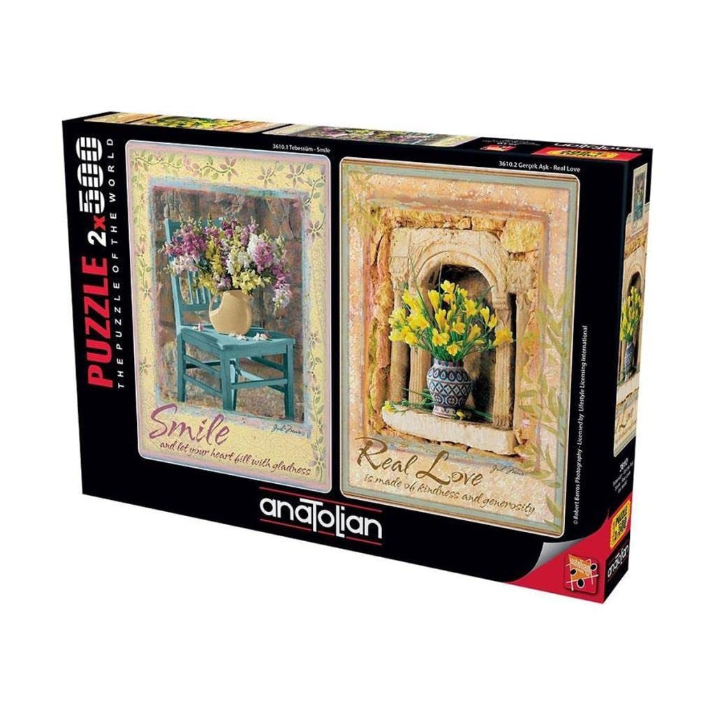 Anatolian Smile Real Love Jigsaw Puzzle - 2x500 Piece Set For Adults (19x13 Inches)