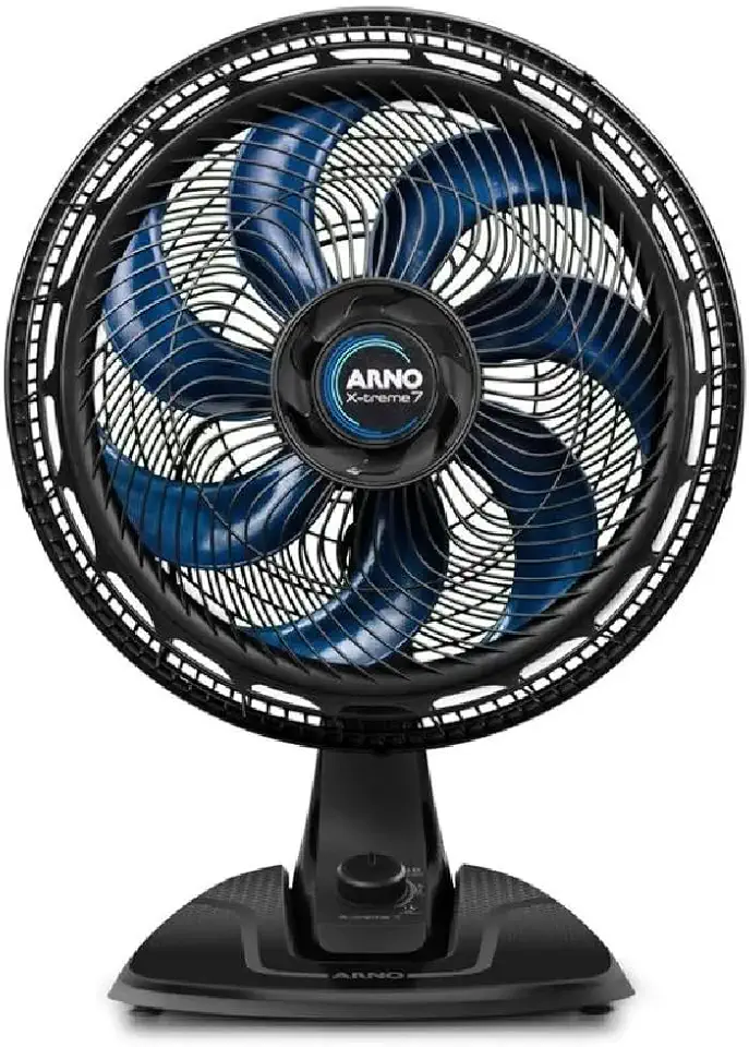 Ventilador de Mesa Arno X-TREME 7 40cm VE70, 150W, 7 Pás, 3 Velocidades, Oscilação 80º, Power Zone, Modo Sono Tranquilo, 110V