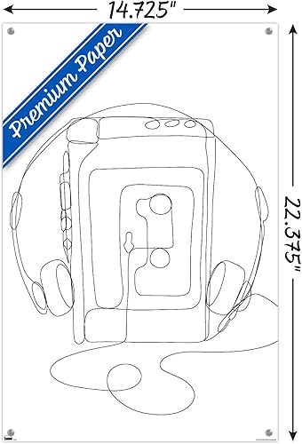 Miniatura 9 de Trends International LINE AND BRUSH - Continuous Line Cassette Player Wall Poster with Pushpins
