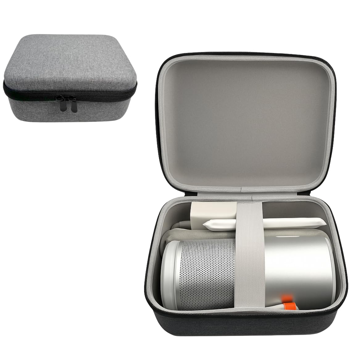 Custodia per proiettore XGIMI MoGo 4 2025/Play 6 360° All-Round – Custodia rigida portatile in EVA da viaggio e custodia per proiettore, telecomando, caricabatterie e accessori (grigio)