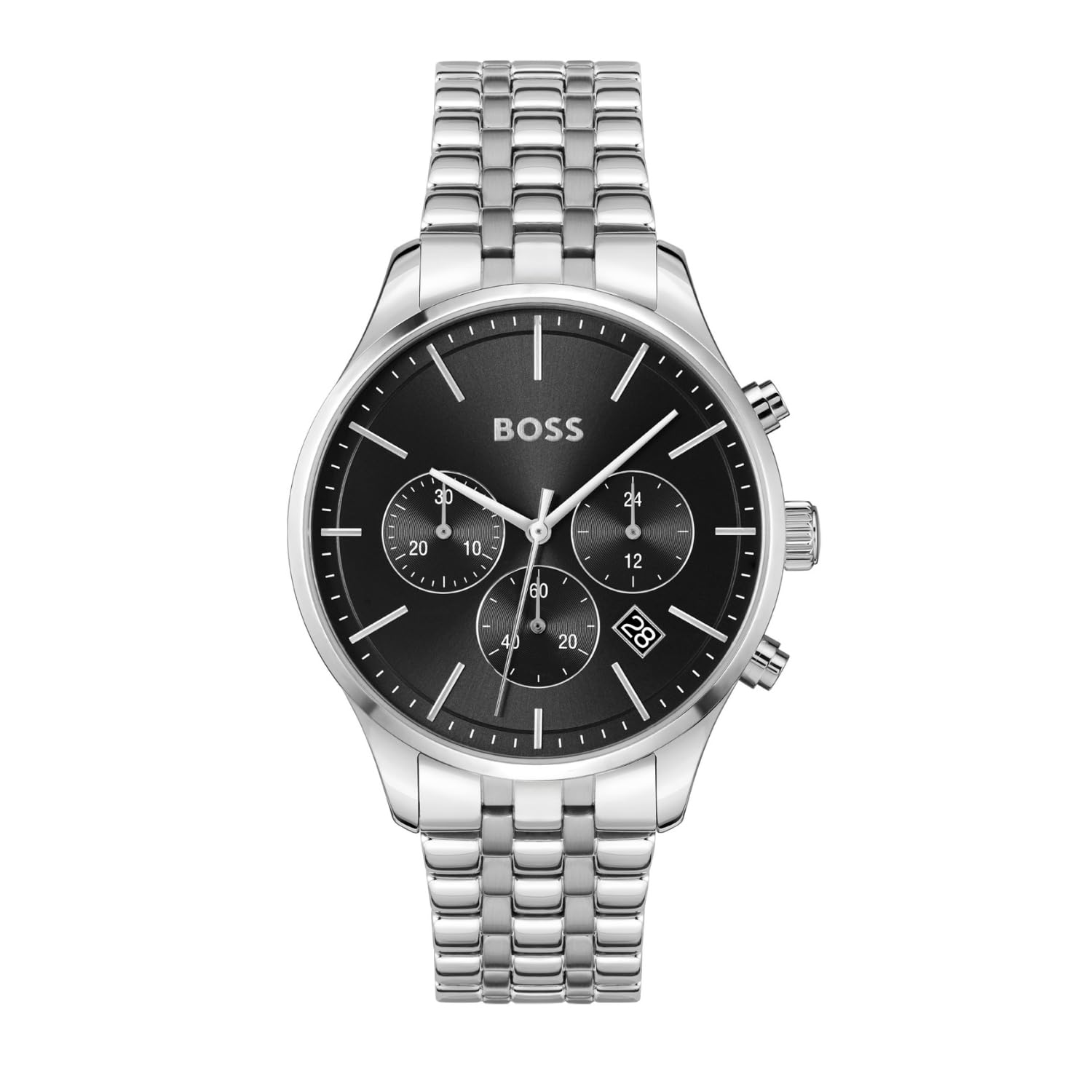 HUGO BOSS MEN'S BLACK DIAL STAINLESS STEEL BRACELET WATCH - 1514157
