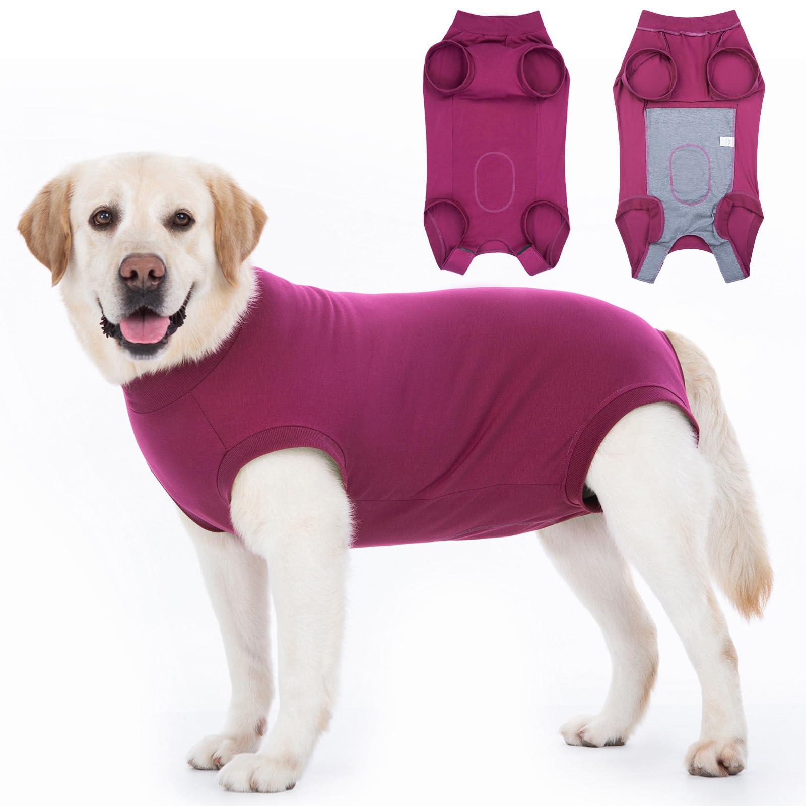 Axcimond Hundebody Nach Op Leckschutz Op Body Hund Kastration Hündin Rüde Medical Pet Shirt Hund Einteiler Wundschutzanzüge für Hunde Mit Klettverschluss Alternativen zu Kegel und Halskrause