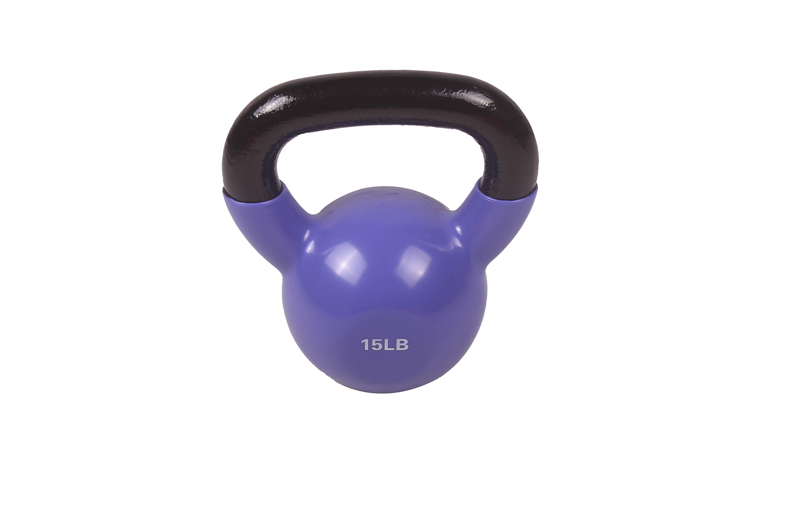 DDG FITNESS POWERT Vinyl Coated Cast Iron Kettlebell Weight 5/10/15/20/25/30/35/40/45/50 lbs-Single