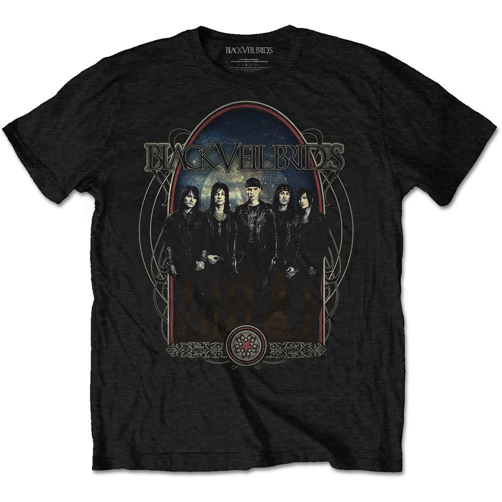 Rock Off Officially Licensed Products Men's Black Rockoff Trade Veil Brides Ornats T-Shirt, ( Black), Medium
