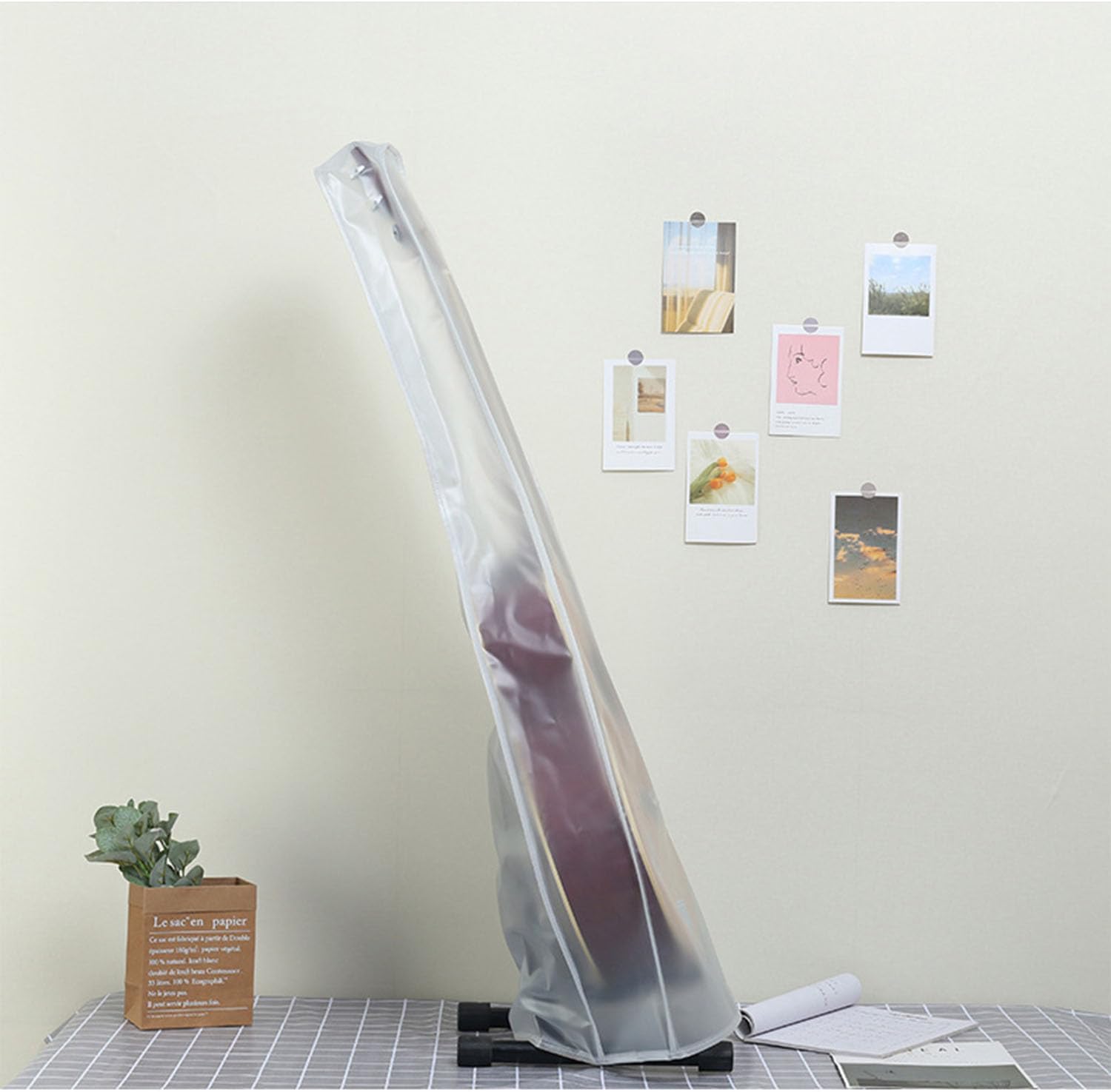 Guitar dust Cover wall mount Transparent Guitar Dust Cover PVC Frosted Fits Acoustic, Electric,ukuleleWater Resistant Dust Dirt Moisture (For Acoustic guitar)