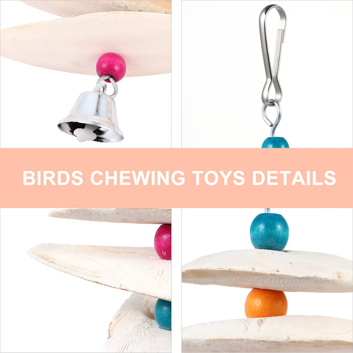 Didiseaon 6 Pcs Perroquet Os De Seiche Jouets De Dentition Os pour Escargots Perruche Os De Seiche Os De Câlin pour Oiseaux Os De Seiche pour Oiseaux Os De Seiche pour Perruches