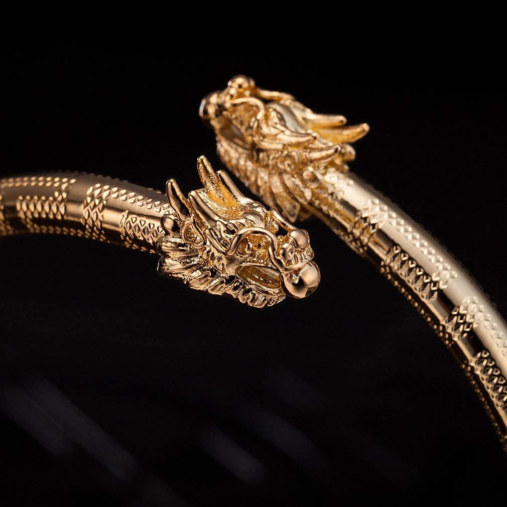 Elegancka 18K Urocza Złota Pozłacana Smok Cyrkon Bransoletka Damska Biżuteria Ślubna Prezent