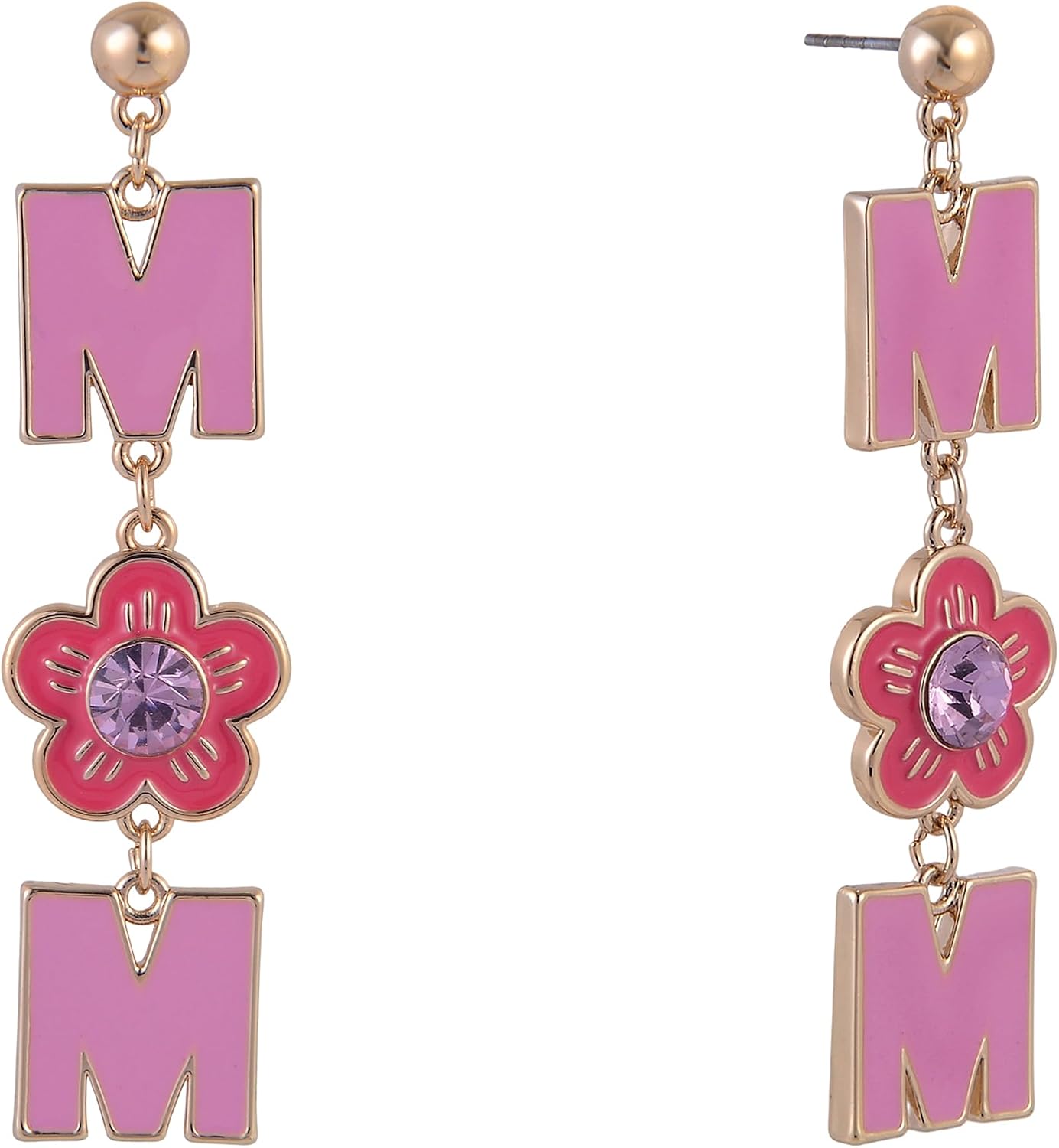 Hallmark Mother's Day Pink Enamel Mom Earrings
