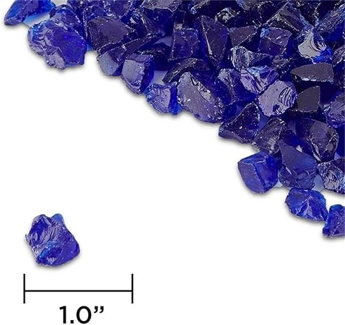 Miniatura 6 de Real Flame Relleno de vidrio de fuego, vidrio reflectante azul
