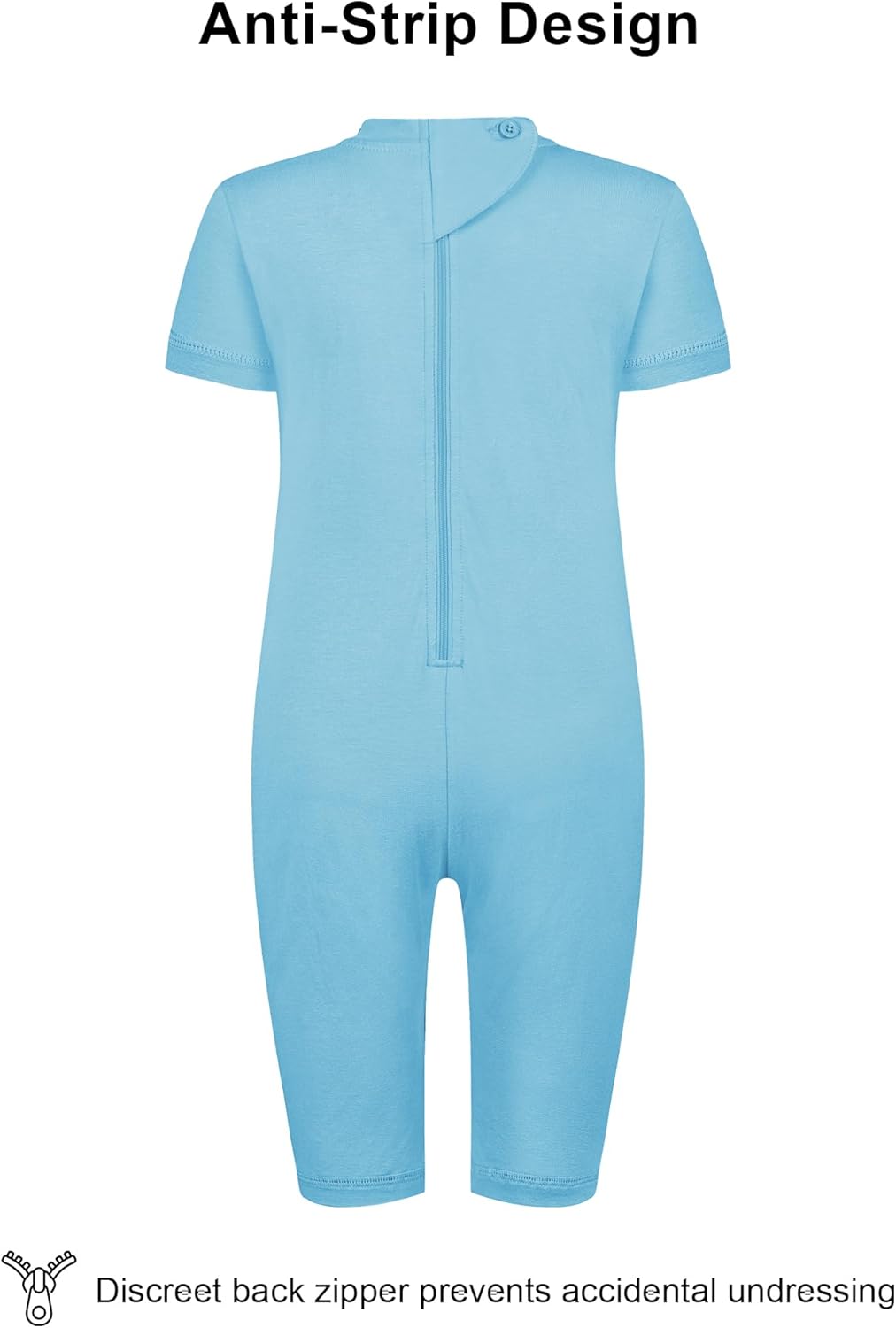Kids Special Needs Adaptive Clothing Anti-Strip Romper Autism Sensory Jumpsuit with Back YKK Zipper
