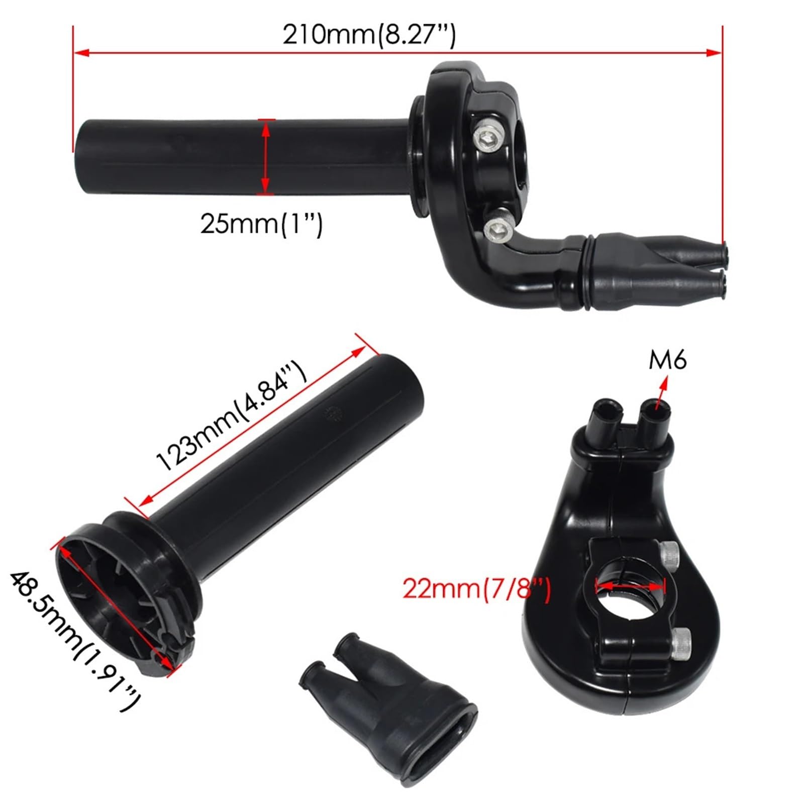 Uchwyty motocyklowe Uchwyty rowerowe 22 mm 7/8" kierownica motocyklowa, obrotowa, manetki gazu, linki, kompatybilne z KTM 250-530 SX-F XC-F EXC-F CF-W EXC