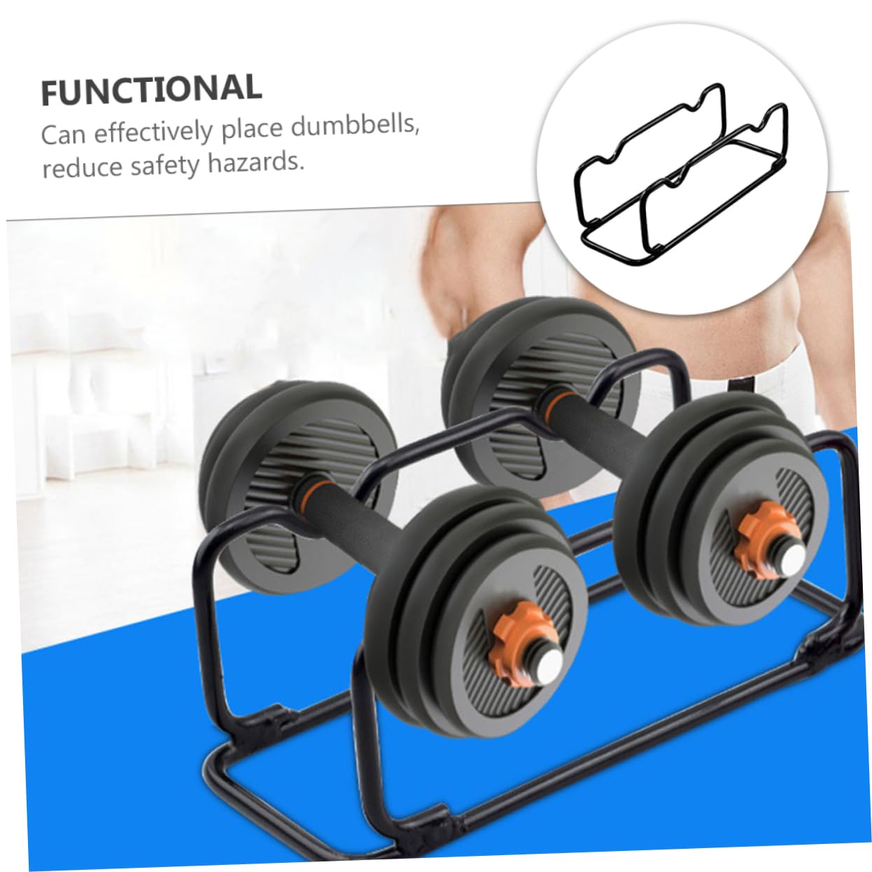 Support pour Haltères en Fer Noir, Rack Vertical de Rangement | Modèle, Base Antidérapante, Design Soigné, Réduit les Risques de Sécurité