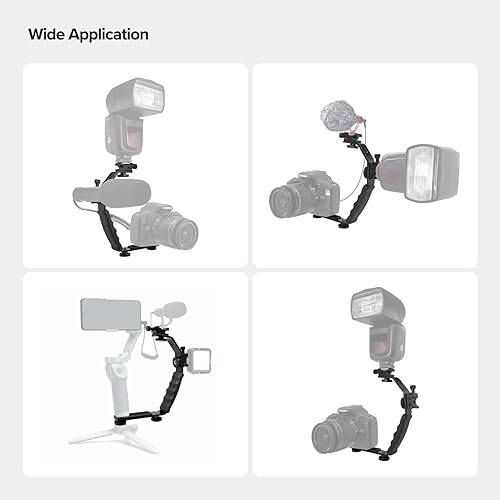 Miniatura 2 de LimoStudio AGG1179 - Soporte para cámara fotográfica de alta resistencia con soportes de zapata de flash estándar, AGG1179