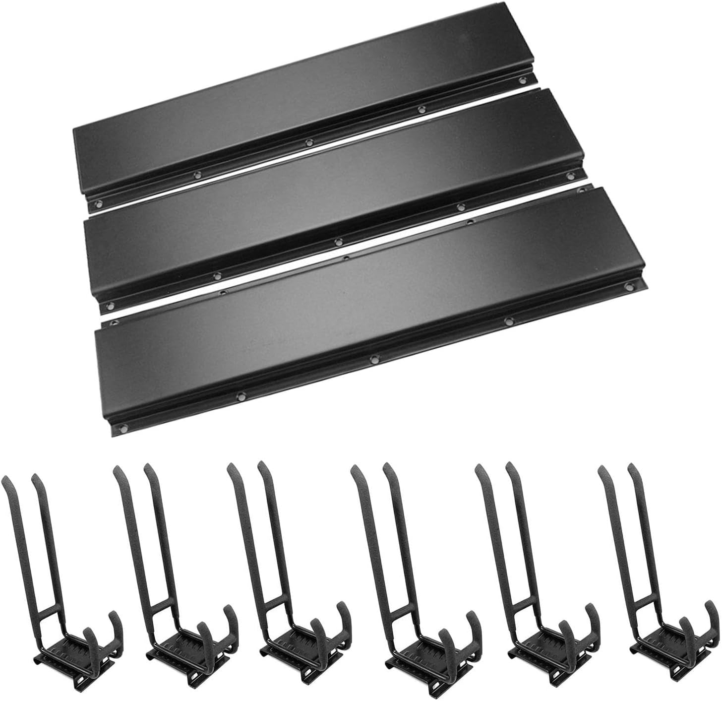predolo Garage Tool Storage System with Wall Hooks for Yard And Garden, Double Layer Hooks