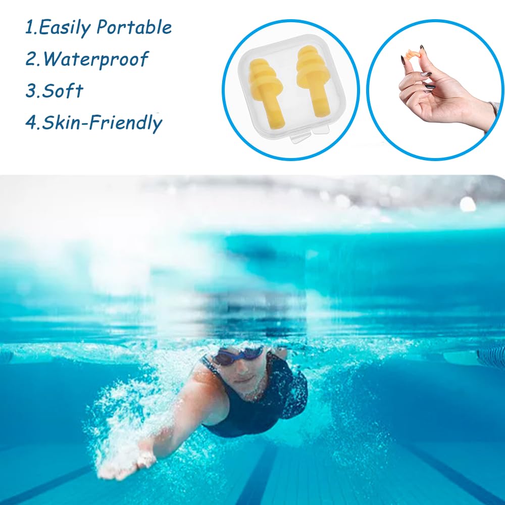 Tapones para Oídos de Silicona para Natación Dormir Buceo - 5 Pares Multicolor Niños Adultos