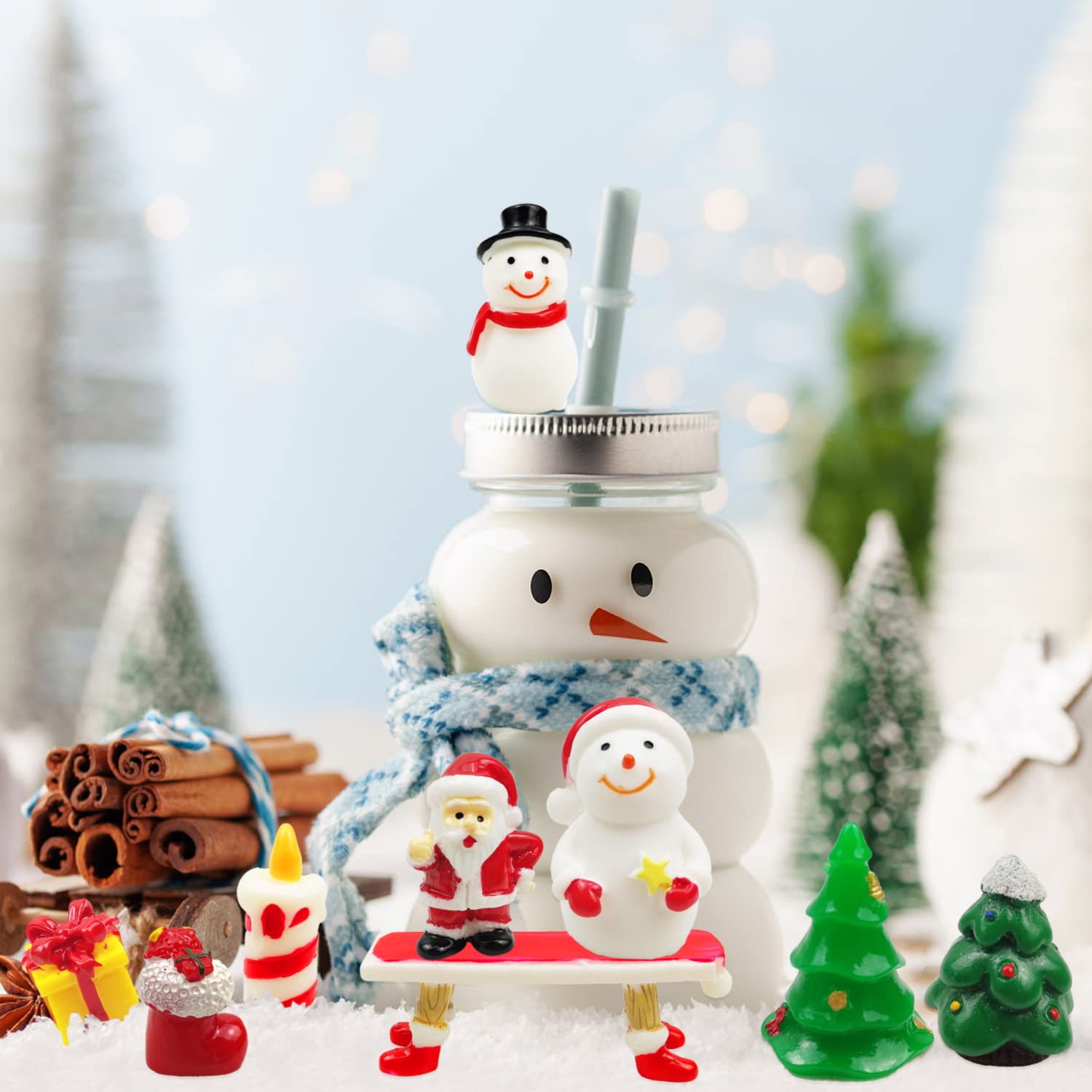 Miniatur Weihnachts-Figuren – 13-teiliges Set Aus Harz Für Deko & Puppenhäuser