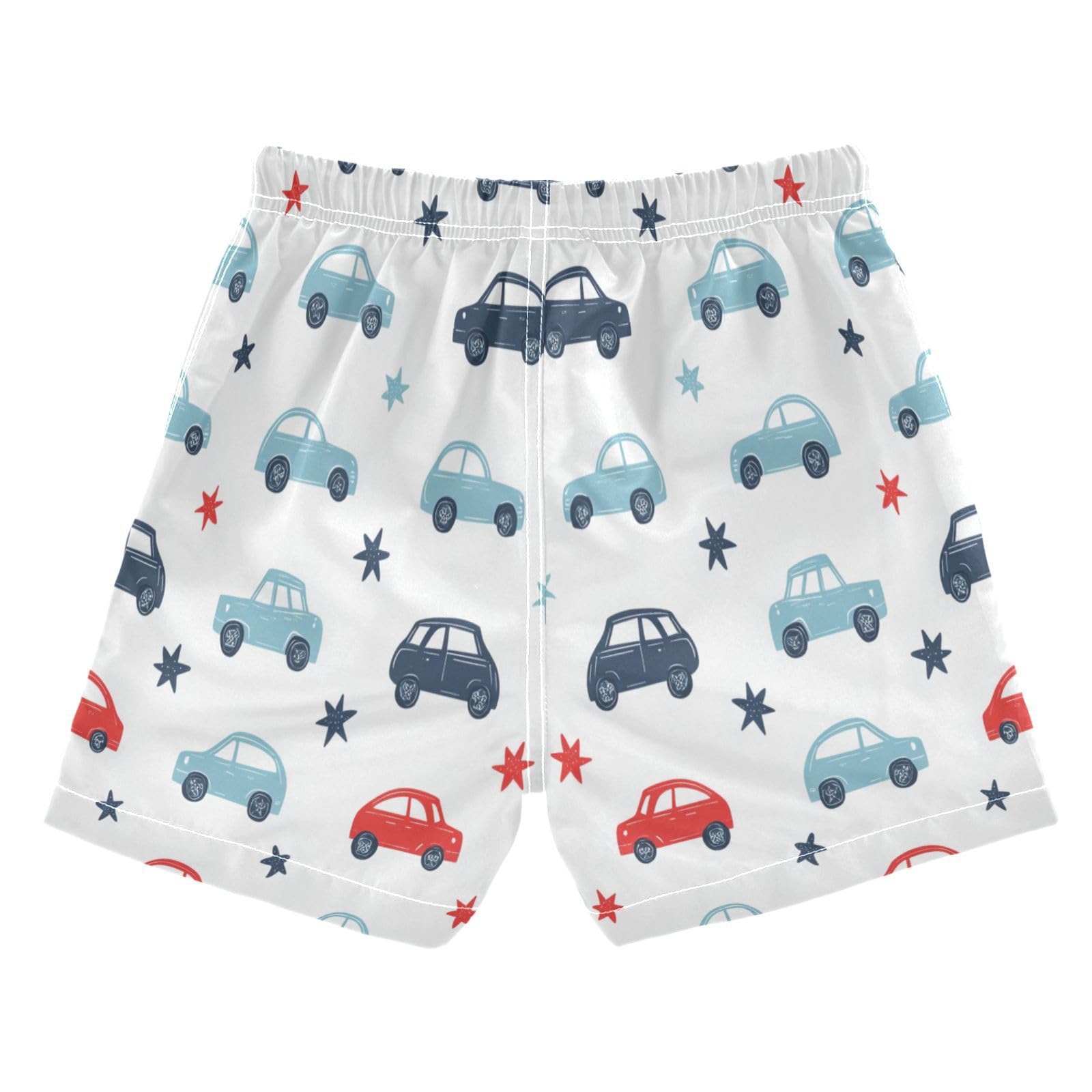 Jucciaco Boys Beach Board Shorts Cartoon Car Star Truck Quick Dry Swim Trunk Swimwear for Kids