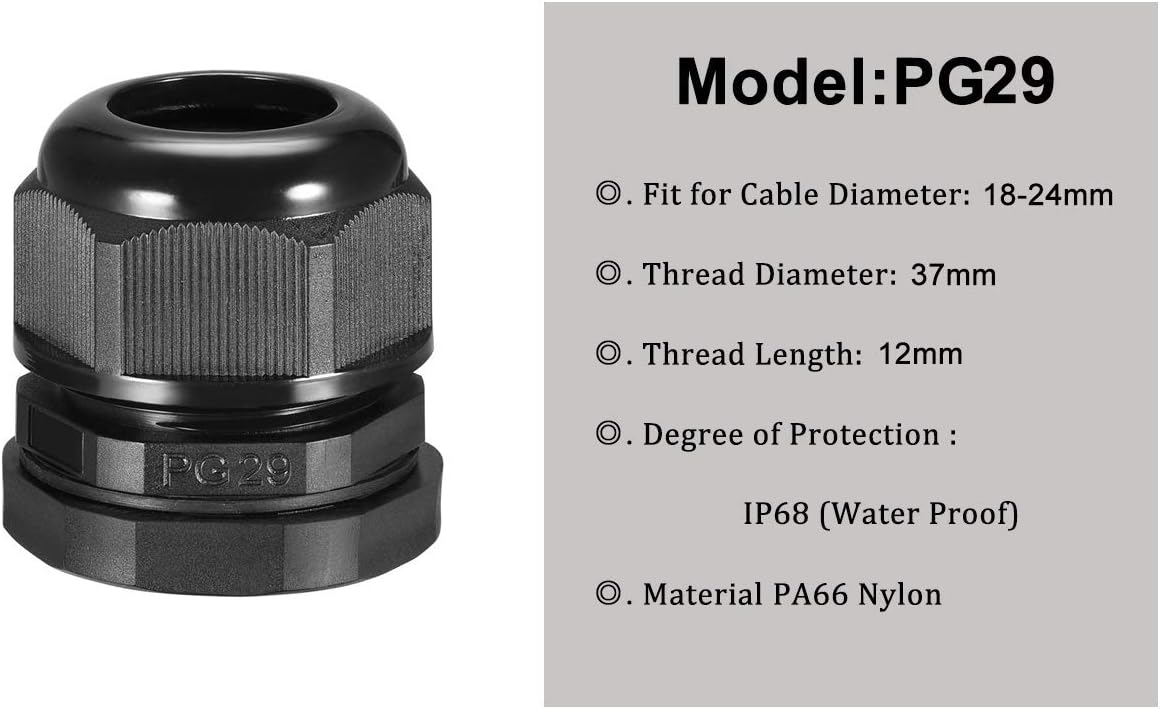 PG29 Cable Gland specific dimensions and features
