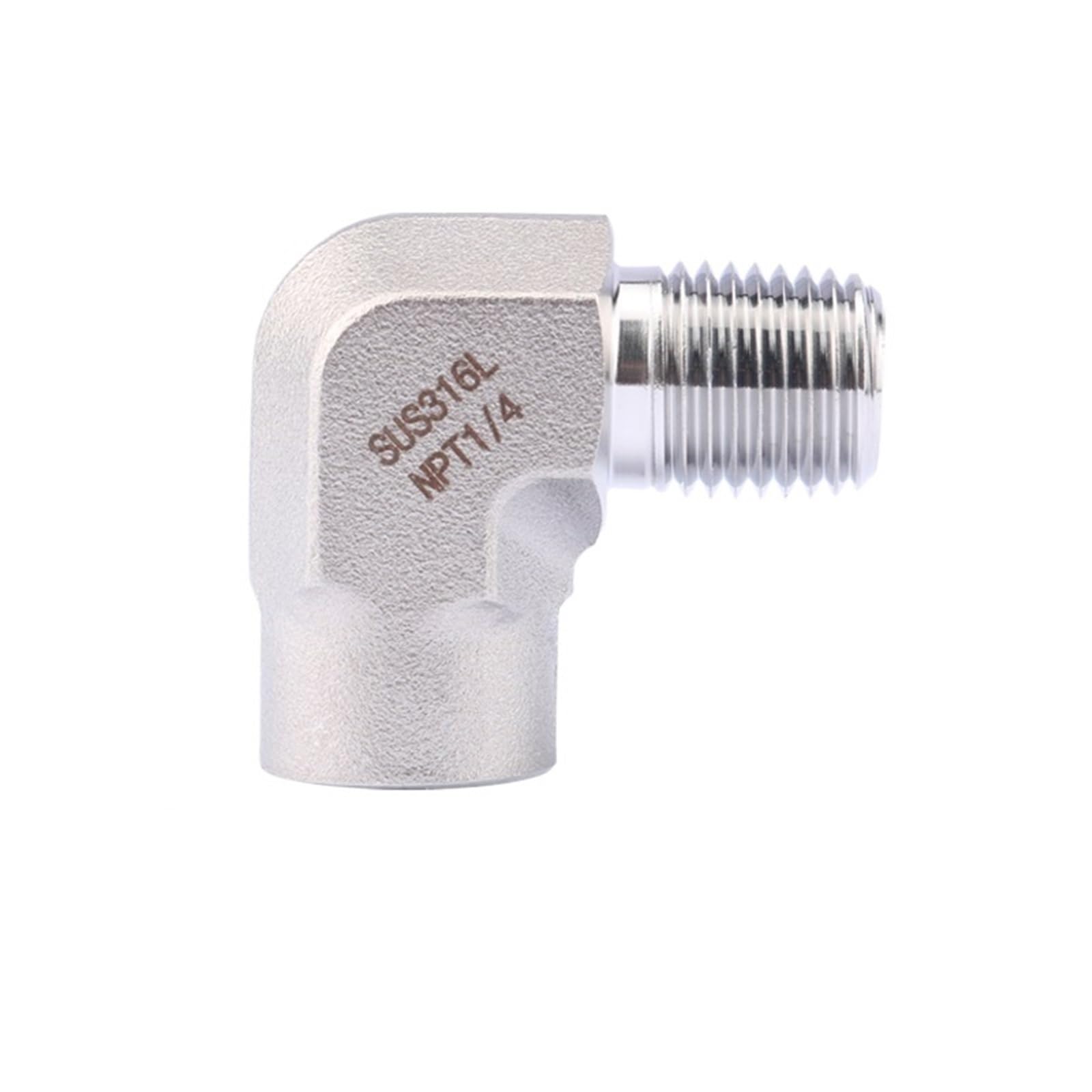 Kute, wysokociśnieniowe złącze kolankowe 1/8" 1/4" 3/8" 1/2" NPT, żeńskie, męskie, 3-drożne, ze stali nierdzewnej 316L, z blokiem przyłączeniowym(Elbow Female To Male NPT 3/8")