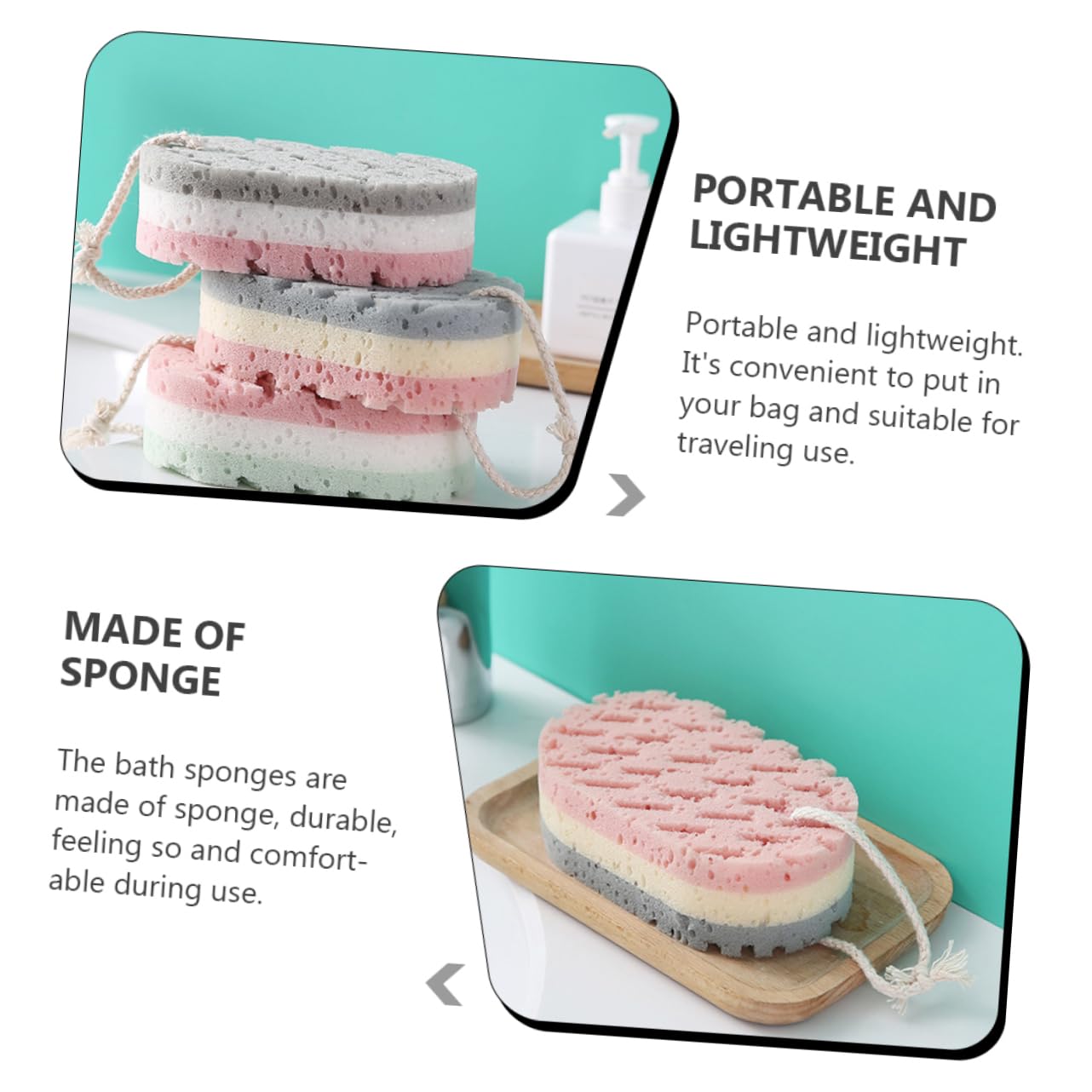 Healvian 18piezas Esponjas De Baño De Exfoliantes Corporales Para Adultos Aleatorios Suaves y Prácticas Para Uso Casa Viajes o Hoteles