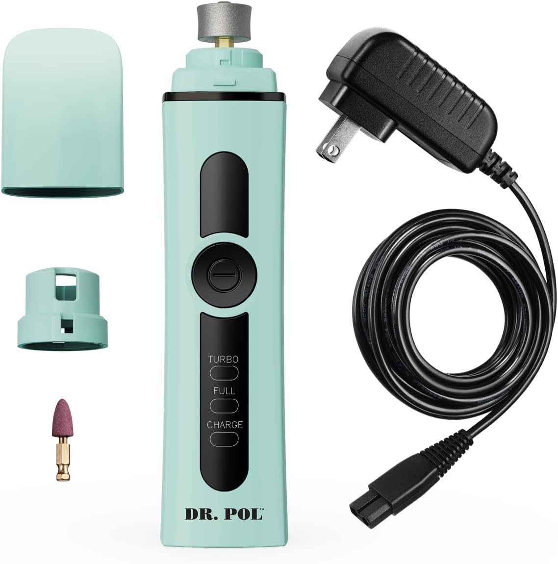 Andis Dr. Pol Cordless Pet Nail Grinder, Dual-Speed Motor, Fine-Grit Grindstones for Safe, Pain-Free Nail Trimming on Dogs and Cats, Blue, 561123