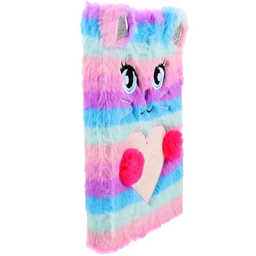 Notebook Cartoon Diary Kids Planner Fuzzy Animal Journal Fuzzy Notepad Kids Drawing Notepad Cute Journal Student Gifts Fuzzy Journal for Girls Fluffy A5 Backing Paper Plush