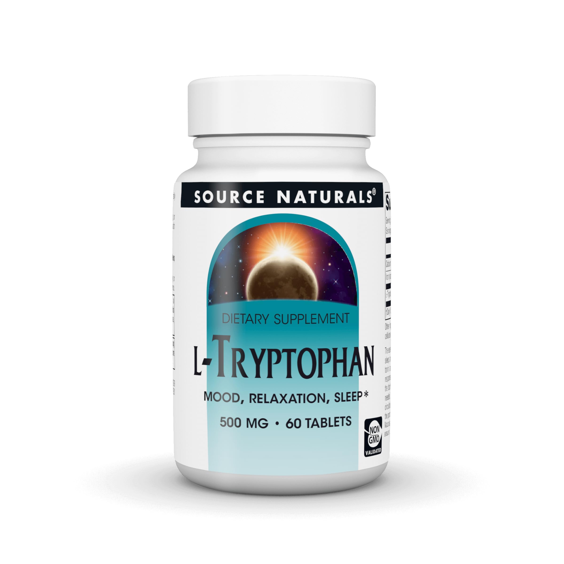 Source Naturals, L-Tryptophan 500mg - 60 Tablets 1 60 Count (Pack of 1)