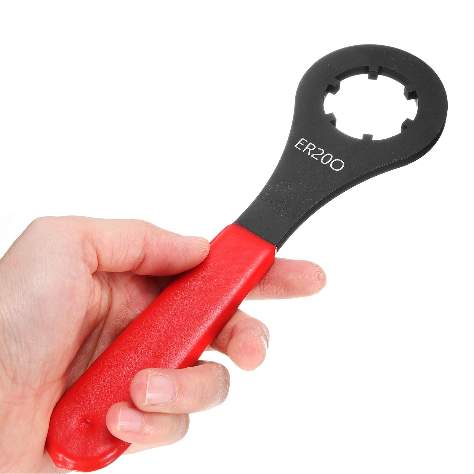 uxcell O-Type Collet Chuck Wrench Spanner for ER20 Lathe Clamping Nut with Red Non-Slip Handle - Image 4